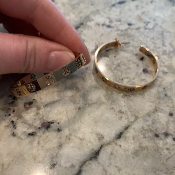 Tory Burch Gold Hoop Earrings - Picture 2 of 5